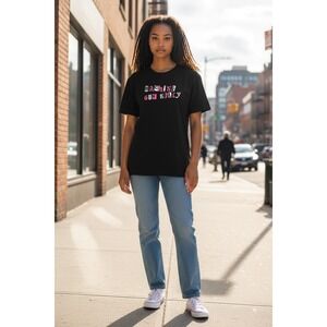 Machine Gun Kelly MGK Black Graphic Band T-Shirt Size Medium Pink Neon Logo